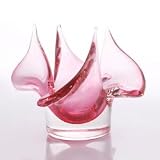 Hand Blown Pink Lotus Glass Art Vase