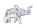 Solid Sterling Silver Republican Elephant Charm