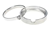 SilverBin Stainless Steel Brushed Satin Interlocking Heart CZ Ring