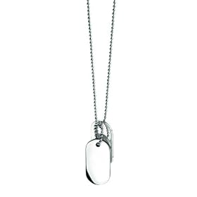 Fred Bennett Mens N2686 Stainless Steel Oval Dogtags with Chain Length 56cm