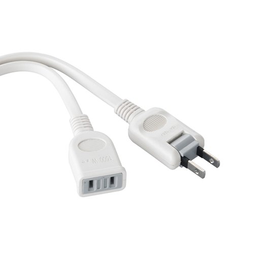 BUFFALO 電源延長ケーブル トラッキング防止プラグ 1m ホワイト BSTAE10WH