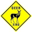 DEER CROSSING sign * street animal doe hunt