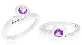 Round Cut Amethyst Toe/Pinky Ring Sterling Silver