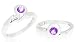 Round Cut Amethyst Toe/Pinky Ring Sterling Silver