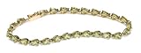 14k Yellow Gold Pear Shaped Peridot Tennis Bracelet, 7 1/4"