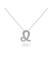 Sterling Silver & CZ Leo Zodiac Pendant