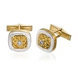C. 1980 Vintage .15 ct. t.w. Diamond Cufflinks In Two-Tone 18kt Gold