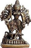 ShalinCraft Hindu Goddess Durga Kali Brass Sculpture Made in India 3 x 2.25 x 4.75
