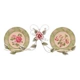 Floral Plates and Metal Rack - Style 35628