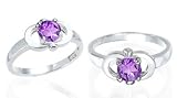 Round Cut Amethyst Ring Sterling Silver