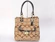 Coach Khaki/Black Hampton Signature Turnlock Hand/Shoulder Bag - 15689