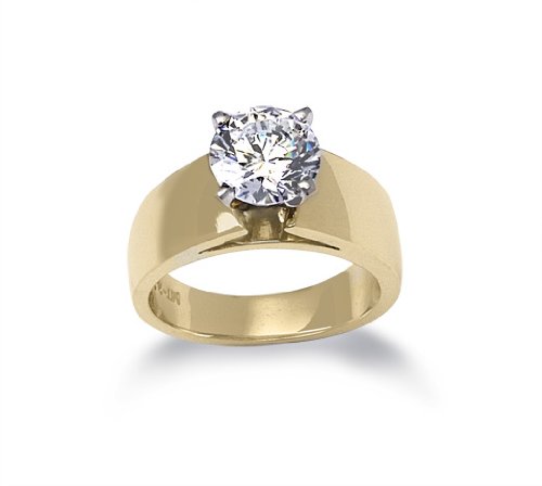14k Yellow Gold Solitaire Engagement Band Round White Diamond Ring (3/4 ct, I Color, SI2 I1 Clarity, Size 5) 31ENVhIcl0L 14k Yellow Gold Solitaire Engagement Band Round White Diamond Ring (3/4 ct, I Color, SI2 I1 Clarity, Size 5)