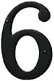 Baldwin 90676.102.CD Solid Brass House Number 6, Oil Rubbed Bronze