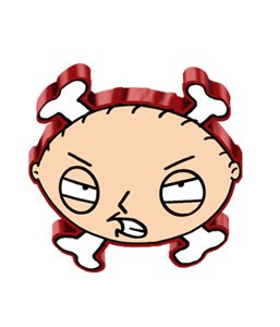 Family Guy Stewie X-Bone Antenna Top 36-78