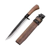 Kiwami, 9.45 in. Super Blue Steel, Oak, Wooden Sheath