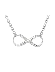 Sterling Silver Infinity Shiny Oval Link Ladies Necklace