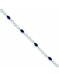 Genuine .925 Sterling Silver Sapphire And Diamond Bracelet 4.3 Grams . 100% Satisfaction Guaranteed.