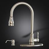 Buy Brushed Nickel Kitchen Sink Faucet Pull Out Spray Single Handle w Soap Dispenser...