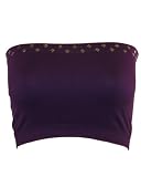 Stone Set Seamless Bandeau Strapless Tube Top Bra Purple