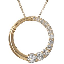 Moissanite Graduated Circle Pendant