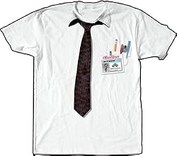 Office Space Initech Badge Neck Tie White T-shirt Tee