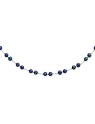 Sterling Silver 18in 6-6.5mm Black Freshwater Cultured Pearl Necklace.