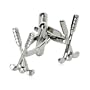 Crossed Clubs Golf Golfer Silver Cufflinks with Gift Box