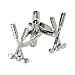 Crossed Clubs Golf Golfer Silver Cufflinks with Gift Box