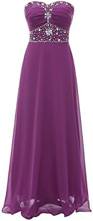 Belle Dress Womens Sweetheart Beaded Prom Gowns Long Bridesmaid Dresses XXL Purple