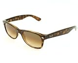Ray-Ban RB2132-902 New Wayfarer Sunglasses,Shiny Havana Frame/Grown And Blue Lens,55 mm
