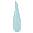 Handmade Terracotta Sky Blue Vase with Beige Stripes
