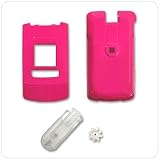 LG CU500 Solid Magenta Snap-On Crystal Case Cover with Removable Belt Clip