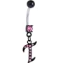 Black Anodized PINK Jeweled Initial Belly Ring-LETTER "T"