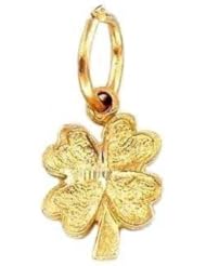 Four Leaf Clover Charm 14k Gold 9mm