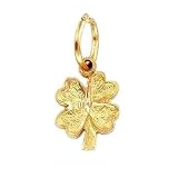 Four Leaf Clover Charm 14k Gold 9mm