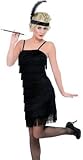 BLACK 1920s FLAPPER LADIES FANCY DRESS COSTUME UK DRESS SIZE 16/18