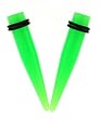 Acrylic Neon Taper - Green - 2G - Sold as a Pair