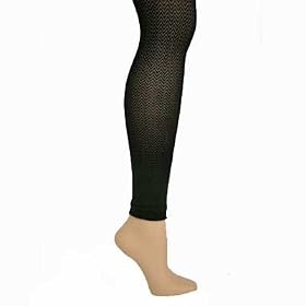 BLACK CHEVERON TEXTURED ANNE KLEIN CAPRI LEGGINGS - S M