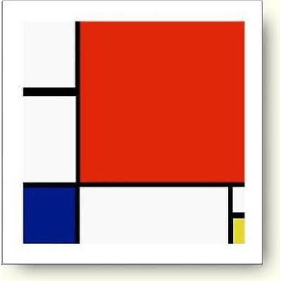 モンドリアンの名画スタイルで描かれた世界地図 : きよおと-KiYOTO