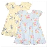 Girls Short Sleeve Tie Back Dress w/ Ruffles