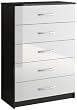 Birlea Lynx 5-Drawer Chest, Black/ White