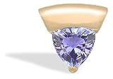 14K Yellow Gold Genuine Trillion Tanzanite Art-Deco Pendant
