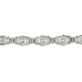 Antique Style Filigree Link 3 Diamond Bracelet