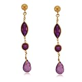 31EOleR%2BUTL. SL160  14K Gold Chain Dangle Earrings Amethyst