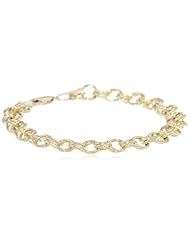 14K Gold 7mm Charm Bracelet, 7.25"