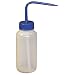 Vestil BTL-WW-8B Wide Mouth Low Density Polyethylene (LDPE) Round Squeeze Wash Bottle with Blue Cap, 8 oz Capacity, Translucent