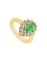 Emerald and Diamond Ring 14K Yellow Gold - 1.50 CT TGW