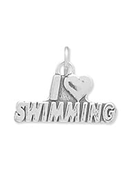 CleverSilvers I Love Swimming Charm