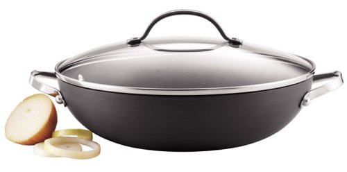 Anolon Professional Hard Anodised Covered Stirfry Wok, 30 cm