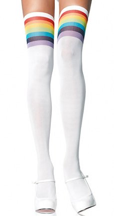 Leg Avenue Women's Over The Rainbow Opaque Thigh Highs